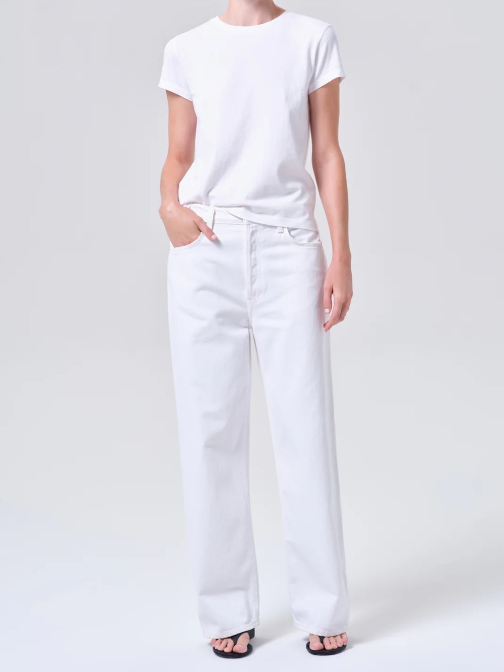 AGOLDE Low Slung Baggy Jeans In Milkshake White Wide Leg Size 30 EUC